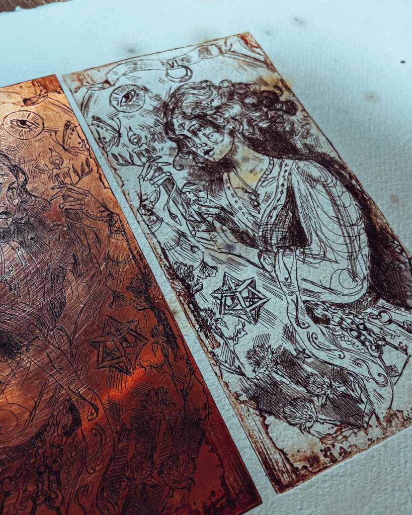 Copper Etching tests. Karolina Skorek